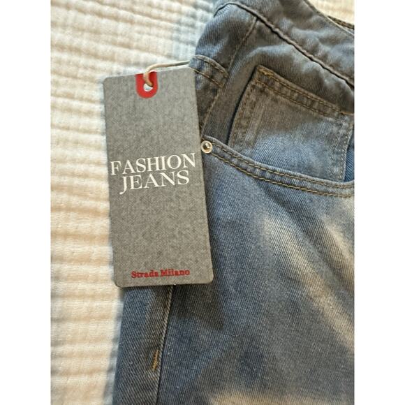 Star Patch Straight Leg Jeans Women’s Size 32 NWT Y2K Vintage Style Denim Pants - Picture 2 of 5